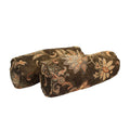 Blazing Needles Corded Jacquard Chenille Bolster Pillow, 20" x 8", Brown Floral 2 Count