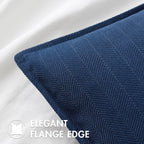 Miulee Pack Of 2 Navy Blue Decorative Pillow Covers 18X18 Inch Soft Chenille Luxurious Couch Throw Pillows Farmhouse Cushion Covers With Elegant Design For Sofa Bedroom Living Room Home Decor