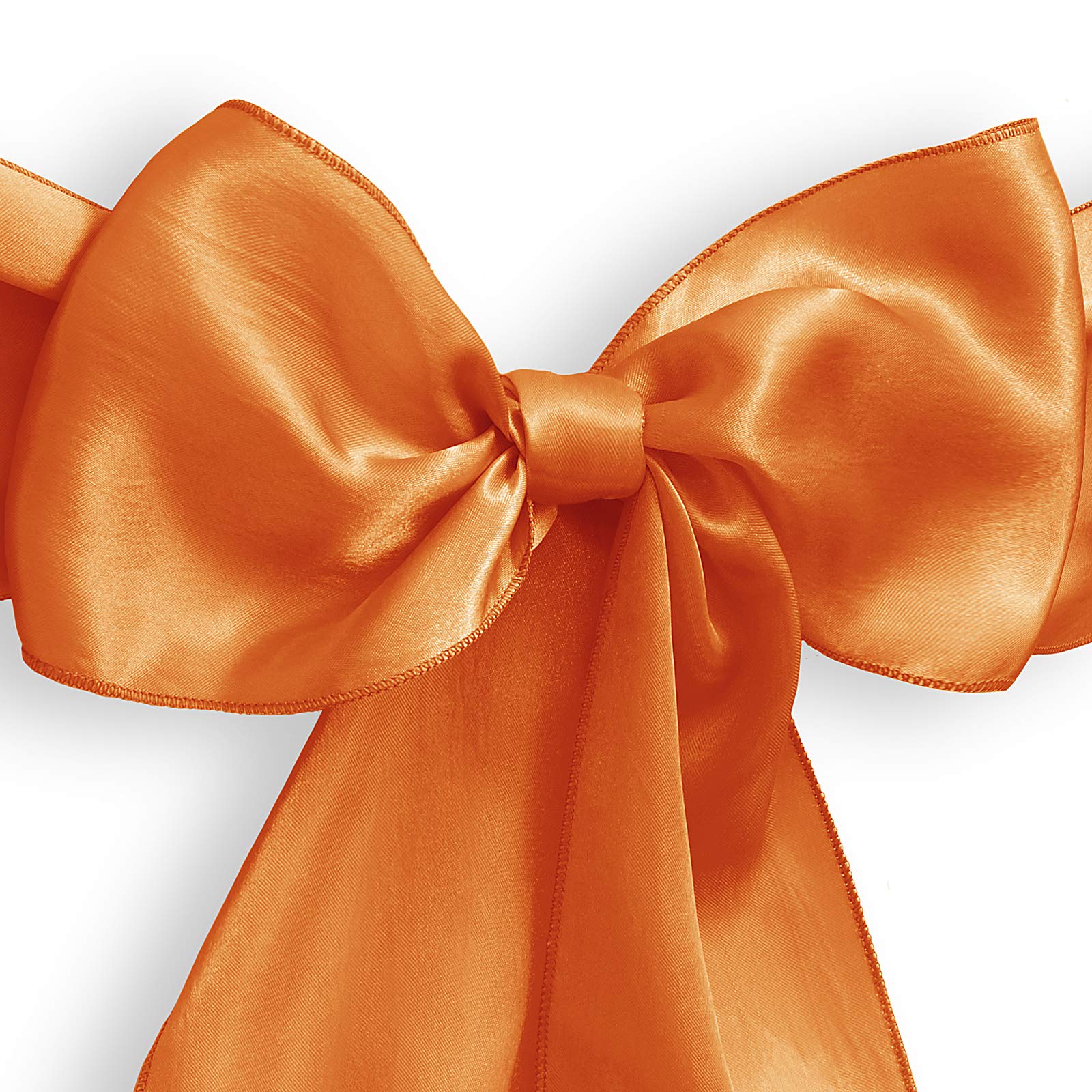 Lann'S Linens - 30 Elegant Satin Wedding/Party Chair Cover Sashes/Bows - Ribbon Tie Back Sash - Orange
