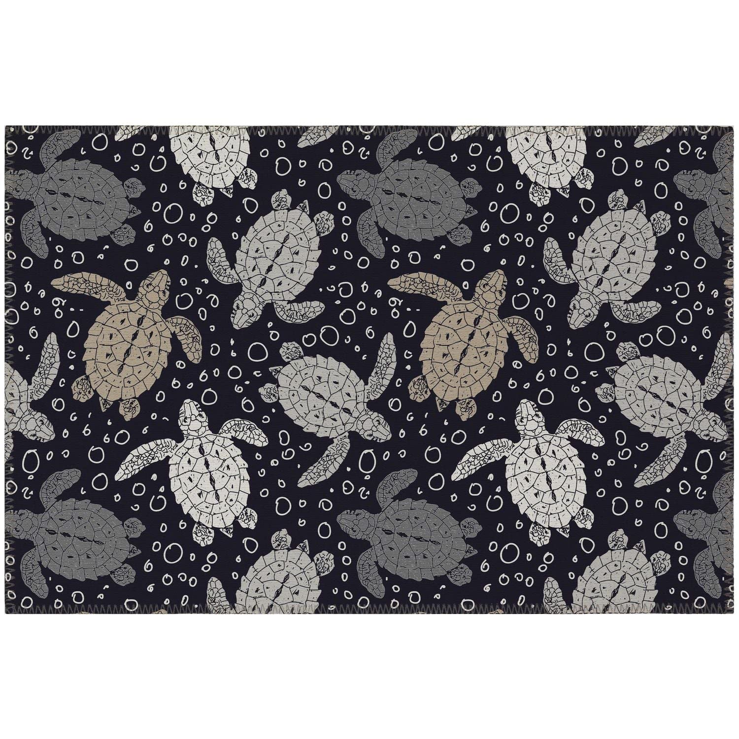 Seabreeze Sz13 Black Coastal Rug Rectangle 9' X 12'