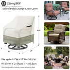 Lsongsky Outdoor Swivel Lounge Chair Cover 2 Pack,(35 W X 37 D X 38.5 H Inches)100% Waterproof Heavy Duty Outdoor Chair Covers,Patio Furniture Cover For Swivel Patio Chair,White&Grayish Green