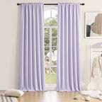 Donren Patio Door Curtains 96 Inch Length, Light Purple Rod Pocket Top Thermal Insulated Blackout Panels Curtain Drapes For Sliding Glass Door (Lavender, 60' Wide, 2 Panels)