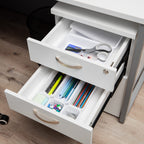 Mind Reader 8-Pc Drawer Organizer Interlocking, Storage, Kitchen, Office, 9.25' L X 6.5' W X 3.74' H, White