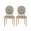Christopher Knight Home Phinnaeus Fabric Dining Chairs, 2-Pcs Set, Black / White Pattern