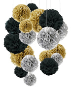 Tissue Paper Pom Poms, Recosis Paper Flower Ball for Birthday Party Wedding Baby Shower Bridal Shower Festival Decorations 18 Pc