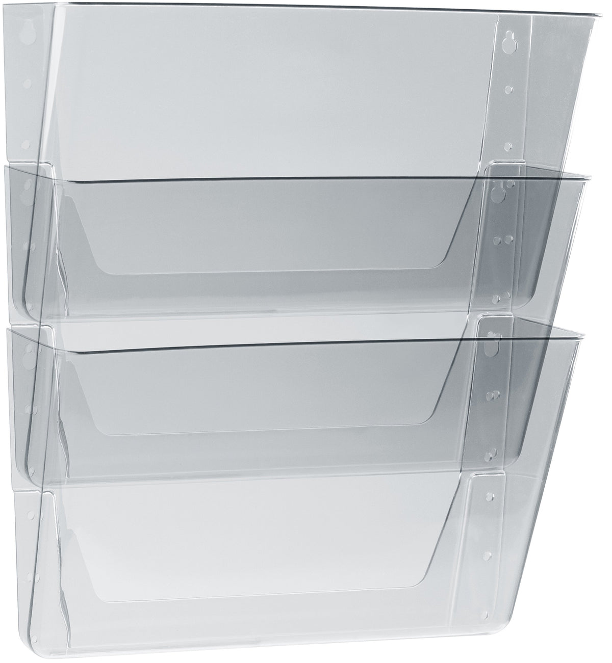 Storex Wall File, 3 Sections, Letter Size, 13' X 4' X 14', Clear, 3/Set