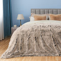 Gonaap Fuzzy Faux Fur Throw Blanket Queen Size Frosty Brown Super Soft Cozy Plush Fuzzy Shaggy Blanket For Couch Sofa Bed (Frost