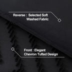 Andency Black Comforter Full Size, Boho Soft Fluffy Warm Lightweight Bedding Comforter Sets For Full Bed, 3 Pieces Chevron Tufted Aesthetic Microfiber Lightweight Comforter Set