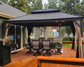 Purple Leaf Hardtop Gazebo 12' X 16' Metal Roof With Netting And Curtains Backyard Deck Garden Porch Patio Pavilion Permanent Al