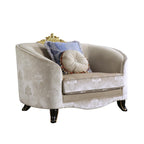 Acme Sheridan Chair with 2 Pillows in Cream Fabric