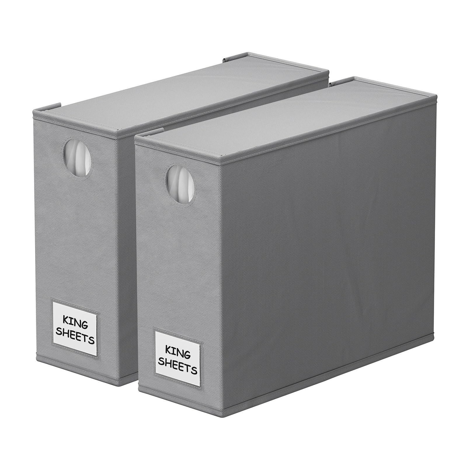 SpaceAid Bed Sheet Organizers and Storage, Modern 2 Pack Foldable Organizing Container (Gray, XL for Queen & King Size)