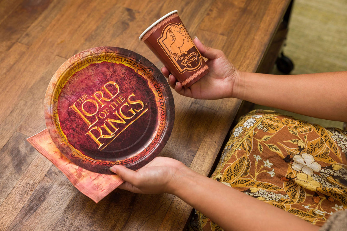 Silver Buffalo Lord Of The Rings Map Pony Paper Plates Cups Napkins Party Pack Set, 60 Piece