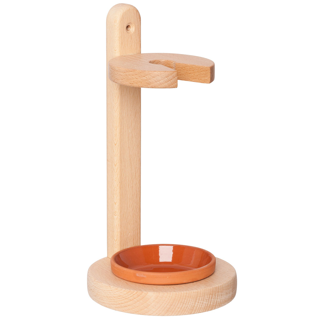 Redecker Oiled Beechwood Toilet Brush Stand With Tampico Fiber Toilet Brush, 9-7/8 Inches - Natural Bristles Are Heat-Resistant