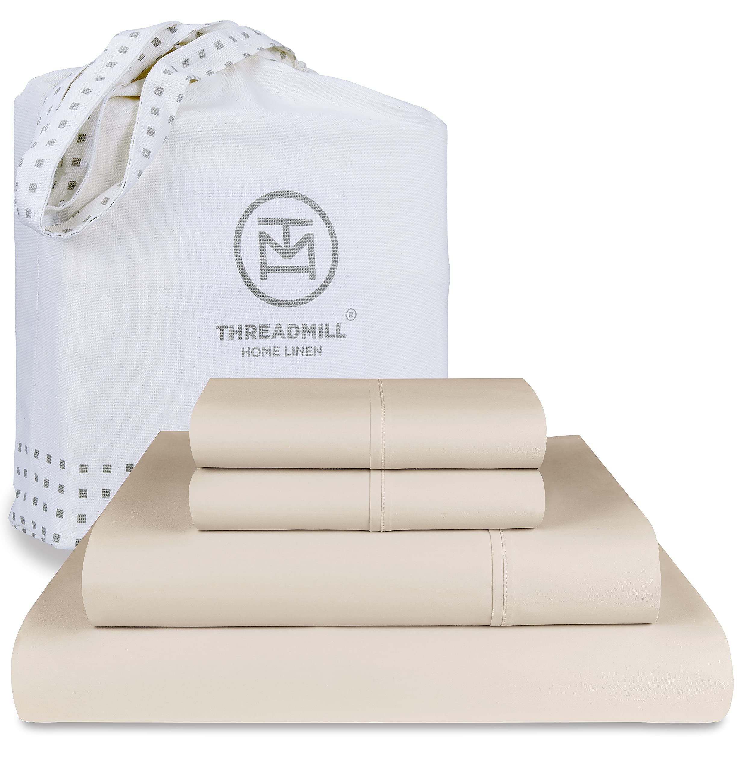 Threadmill 100% Cotton Sheets For Queen Size Bed - 600 Thread Count Queen Bed Sheets Set With 16    Deep Pocket - Sateen Weave 4