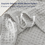 Phf Ultra Soft Waffle Weave Throw Blanket 50'X 60'- Washed Lightweight Breathable Cozy Woven Blanket For Bed - Aesthetic Decor For Couch Bedding Sofa Home Car - Light Grey