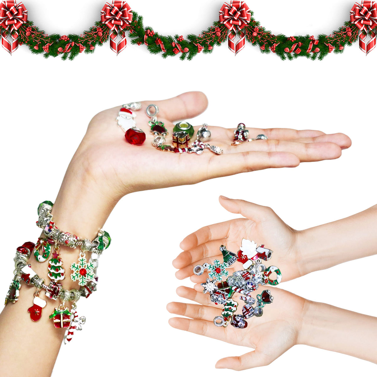 Novernat Charm Bracelet Advent Calendar 2024 Diy Jewelry Making Kit 24 Days Christmas Countdown Calendar For Girl Kids Teens