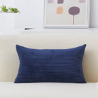 Home Brilliant Decorative Throw Pillow Cover Plush Striped Velvet Corduroy Oblong Rectangular Accent Cushion Cover, 12 X 20 Inch