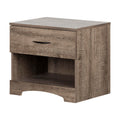 South Shore Step One 1-Drawer Nightstand-End Table With Storage, Weathered Oak