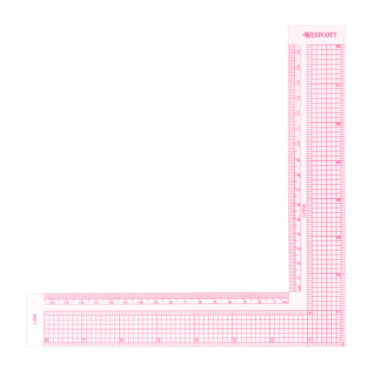Westcott 8-Inch/17Cm L-Square Inch/Metric (L-808) (L-808)