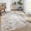 jinchan Area Rug 3x5 Washable Rug Modern Rug Abstract Distressed Floor Mat Taupe Multi Print Rug Colorful Overdyed Mat Kitchen R