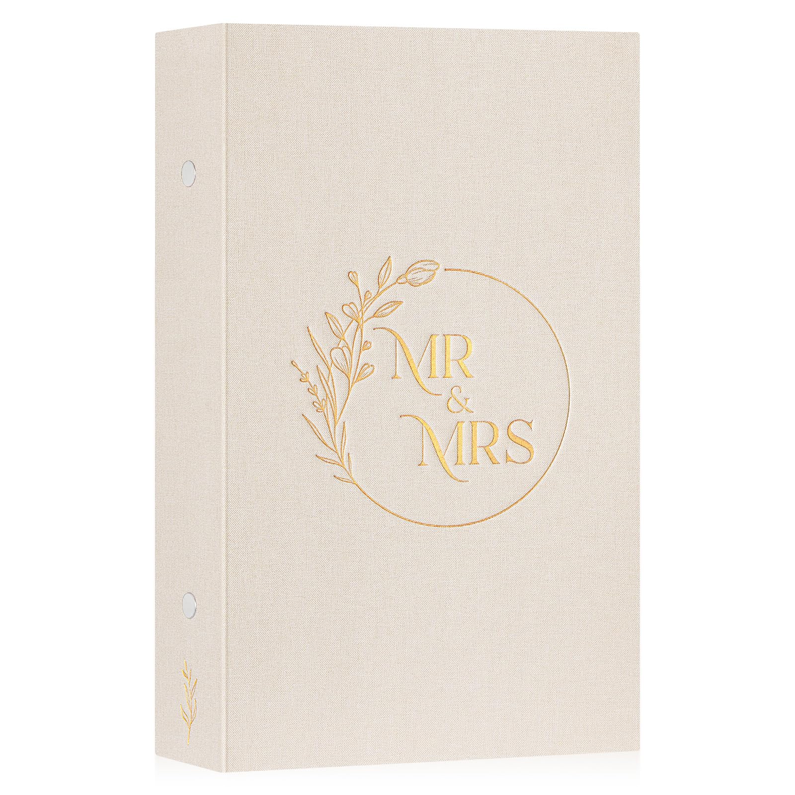 Lanpn Wedding Photo Album 4x6 300 Pockets, Linen Cover Newlywed Marriage Albums Slip in Holds 300 Horizontal Photos (Beige)