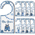 CORNER LACE Baby Closet Dividers 8PCS, Denim Themed Wooden Double-Sided Clothes Size Hanger/Organizer from Newborn to Toddler, B