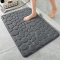 STHITI Memory Foam Bath Mat, Cobblestone Coral Fleece Bath Rug, Rapid Water Absorbent, Non Slip, Washable, Thick, Soft and Comfo