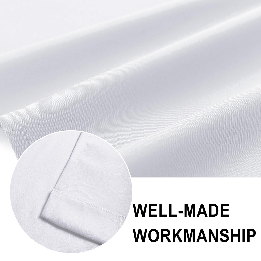 Dwcn White Valance Curtains For Living Room, Kitchen Valance Solid Short Topper, Basement Window Curtains, 1 Panel, 36 X 16 Inch