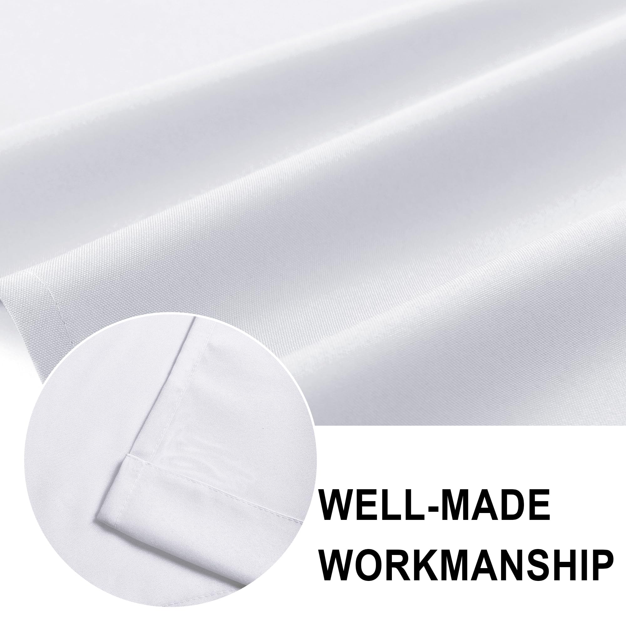 Dwcn White Valance Curtains For Living Room, Kitchen Valance Solid Short Topper, Basement Window Curtains, 1 Panel, 36 X 16 Inch