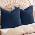 Phf 100% Cotton Waffle Weave Throw Pillow Cover, 24' X 24', No Filling, 2 Pack Elegant Home Decorative Square Throw Pillow Covers For Bed Couch Sofa, Dark Navy
