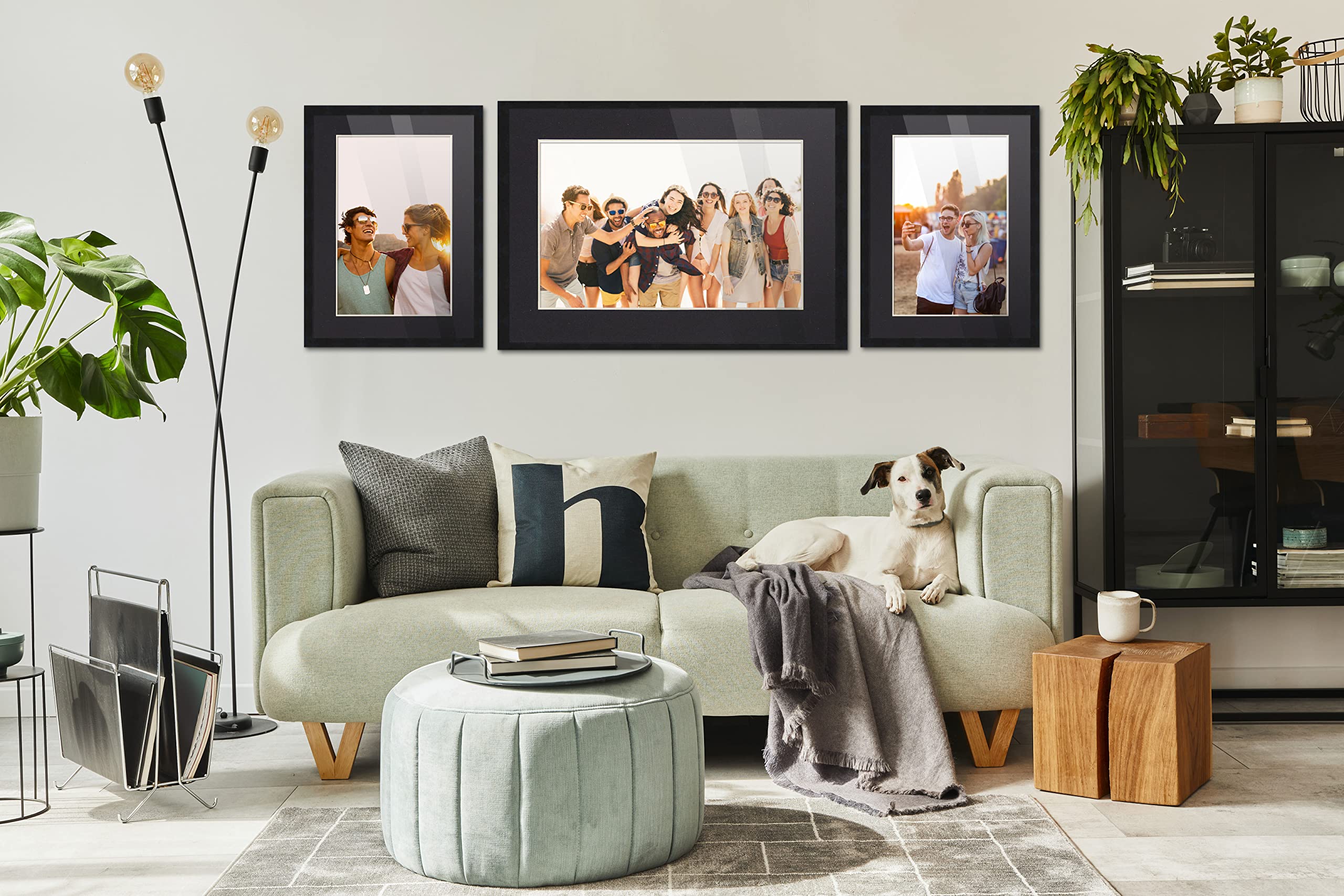 Countryarthouse 24X36 Frame Black Solid Wood With Black Mat | 28X40 Frame Matted To 24X36 | Includes Uv Acrylic Plexiglass, Foam