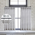 LIMON HOME Boho Kitchen Curtains 45 Inch Length,Pinch Pleated Short Curtain for Small Windows,Bathroom Window Curtain with Hooks