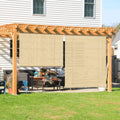 Coarbor Outdoor Roll Up Shades Blinds For Pergola Porch Balcony Deck Roller Shade Screen 6'W X 14'L Hollow Out Beige