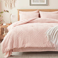 Zzlpp Queen Comforter Set 7 Pieces, Pink Tufted Bed In A Bag With Comforter And Sheets, All Season Boho Bedding Sets With 1 Comf
