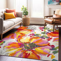 Rugshop Modern Bright Flowers Non-Slip (Non-Skid) Area Rug 5 X 7 (5 3 X 7 3) Multi