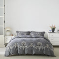 Yuheguoji Paisley Duvet Cover Queen 100% Egyptian Cotton Grey Damask Duvet Cover 3 Pcs Set 1 Rust Taupe Boho Floral Duvet Cover