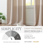 Jinchan Curtains For Living Room Linen Textured Curtains 90 Inches Long Farmhouse Country Curtains Casual Weave Back Tab Drapes