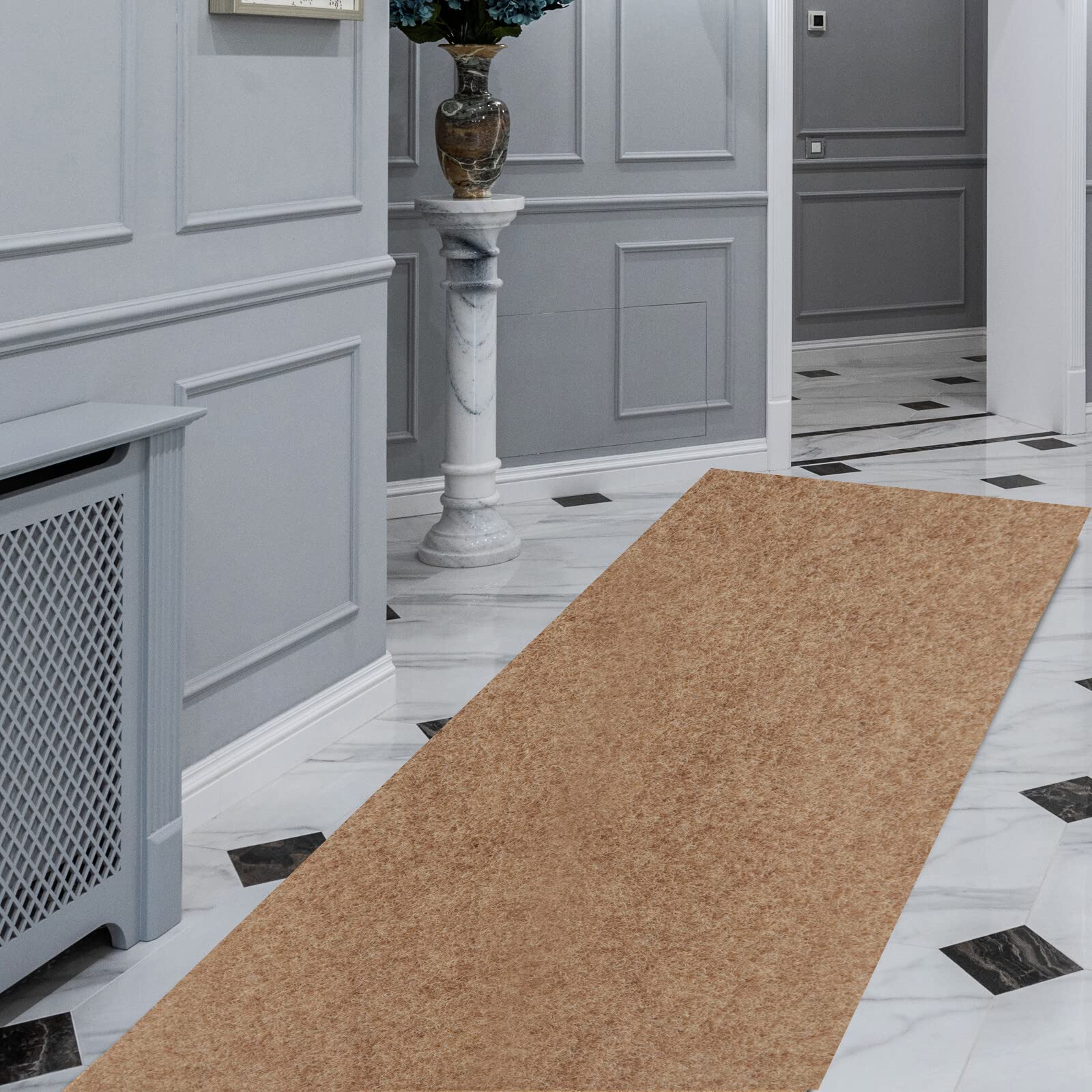 FREADEM Runner Rugs 3' x 79' Indoor Outdoor Carpet Runner, Area Rugs with Anti-Slip Rubber Backing for Aisle Hallway Balcony Gar