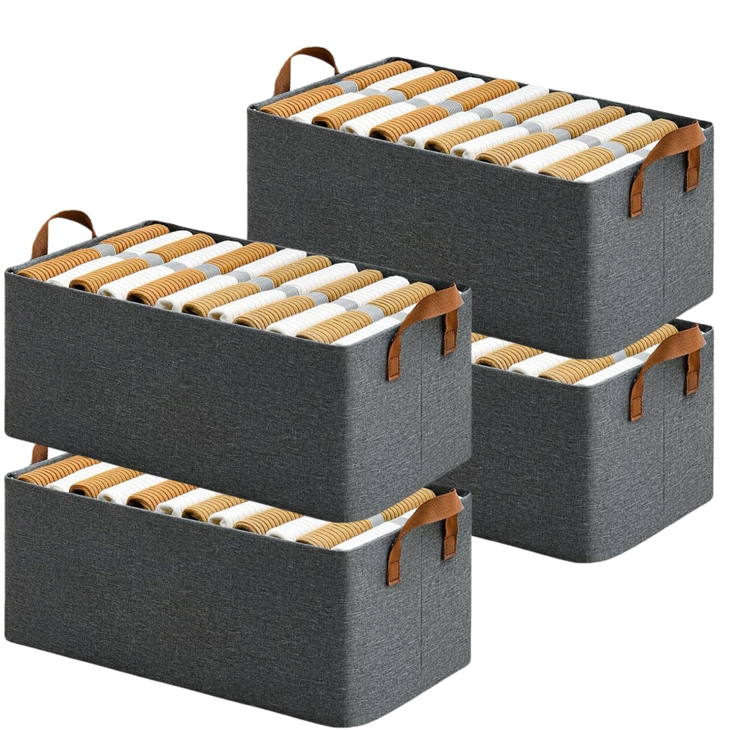 Aaovefox 6 Pcs Collapsible Wardrobe Organizer For Clothes Fabric Storage Cubes Organizer, Organizing Toys, Books, Shelves, Close