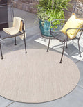 Unique Loom Outdoor Solid Collection Area Rug (7' 10'' Round Beige/Ivory)