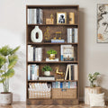 About Space Book Shelf  5 Tier Engineered Wood Book Rack Multipurpose Book Shelf For Home Library Study Room Long Open Kitchen 