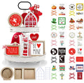 Nuvagiki Farmhouse Valentines Day Tiered Tray Decor Set,Interchangeable Year Round Seasonal Decorations Spring Decorations for H