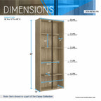 Techni Mobili 5 Shelf Bookcase - Pine Vertical Standing Wood Bookshelf For Living Room, Bedroom, & Home Office - Staggered Bookcase With Asymmetrical Shelves & Heavy Duty Steel Bar Cassa Collection