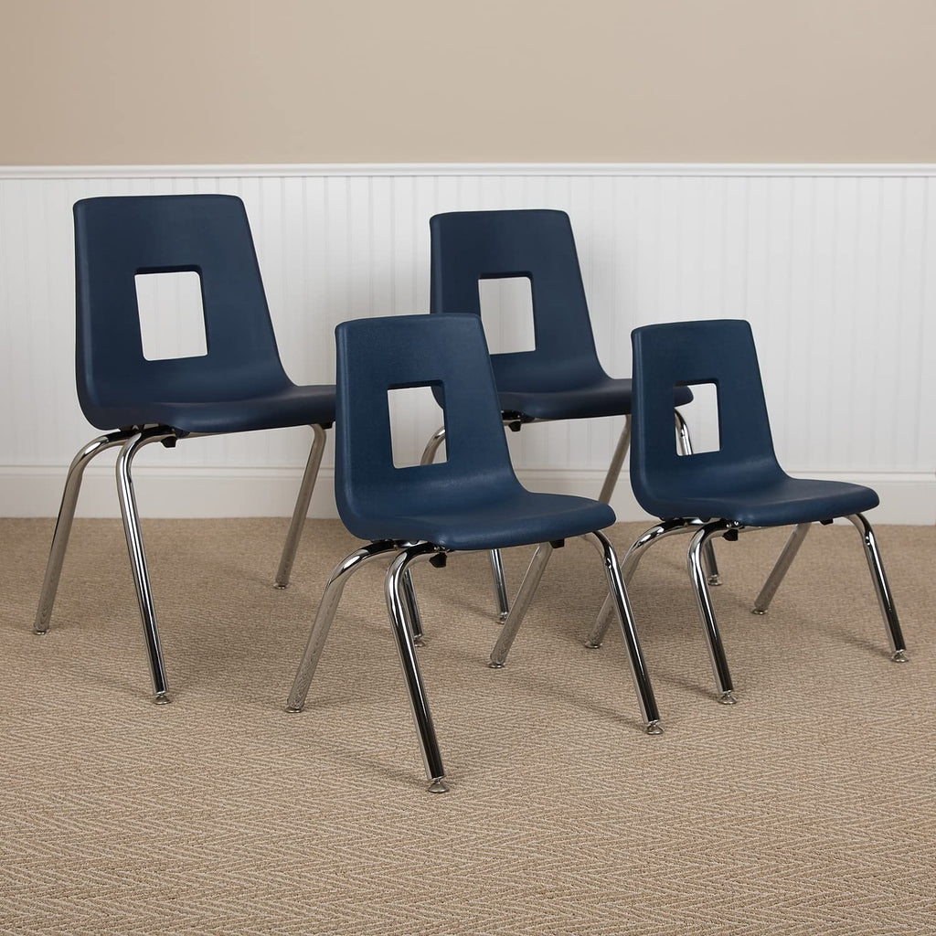 Flash Furniture Mickey Advantage Navy Student Stack School Chair - 12-Inch