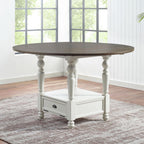 Steve Silver Joanna Ivory and Dark Oak Round Counter Height Table JA5959CTTB