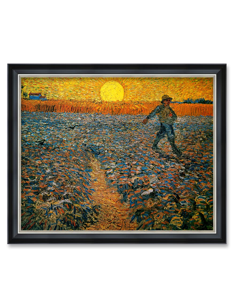 DECORARTS - The Sower by Vincent Van Gogh. Giclee Print Art Reproduction with matching Solid Wood Frame in Classical Style. Pict