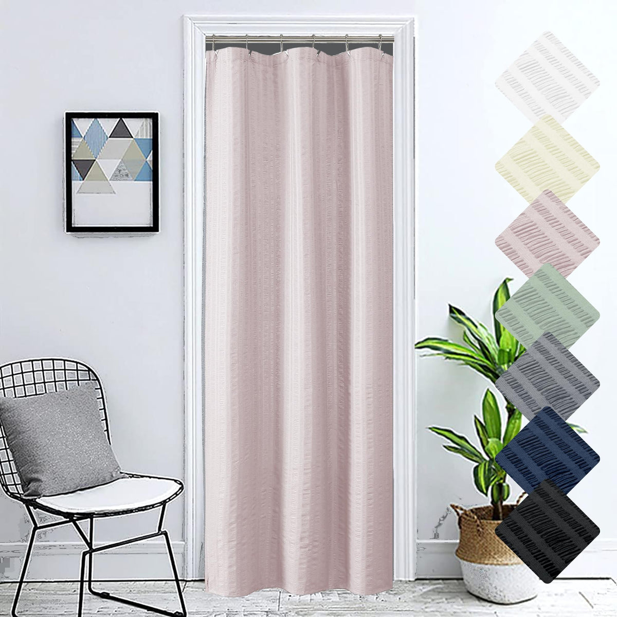 Aiyufeng Moga Stall Fabric Shower Curtain - Soft & Lightweight Small Shower Curtain With Texture For Narrow Stall Size, Machine