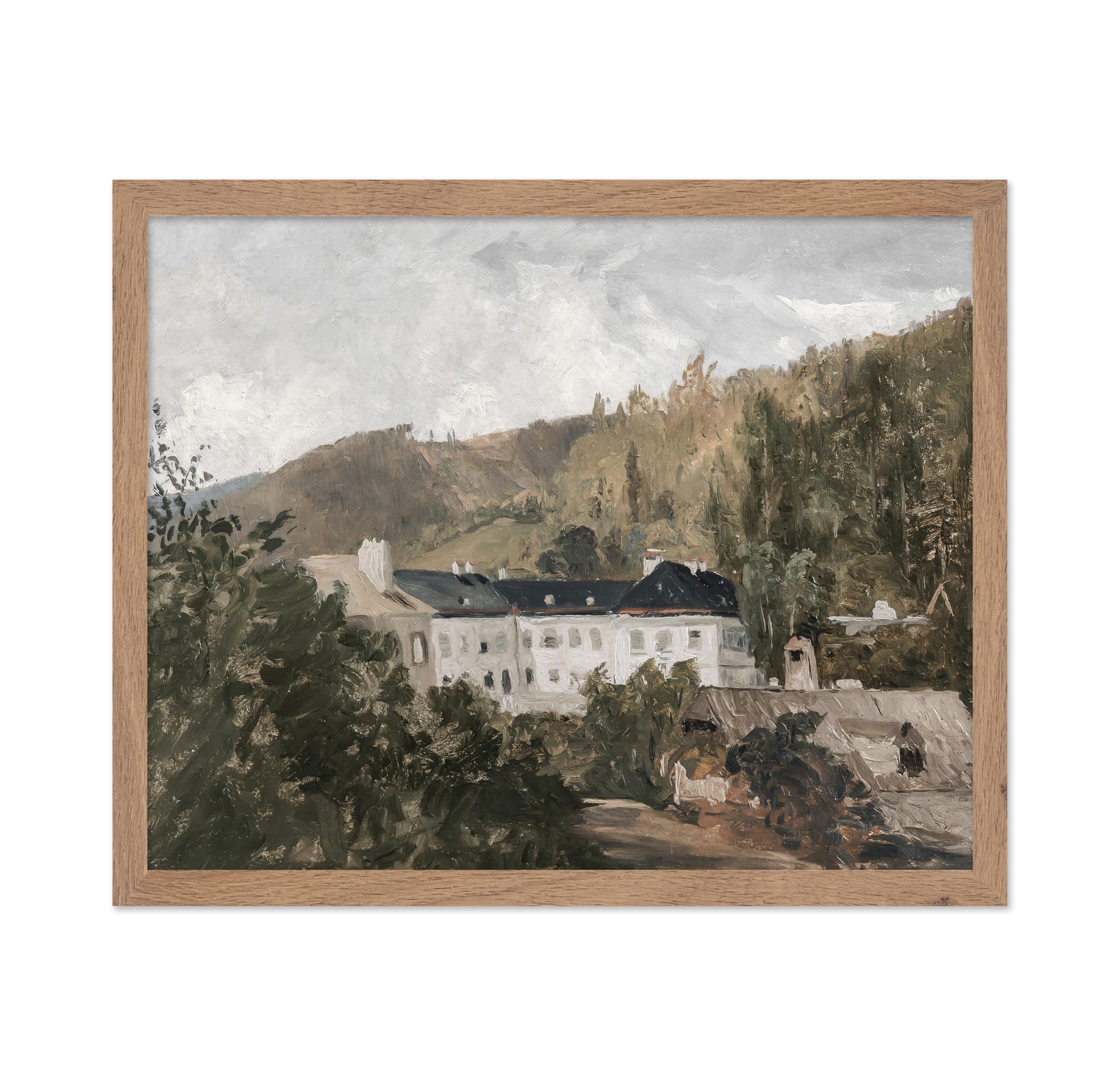 Poster Master Vintage European Villa Poster - Retro French Countryside Print - Fine Art - Landscape Art - Gift for Men & Women -