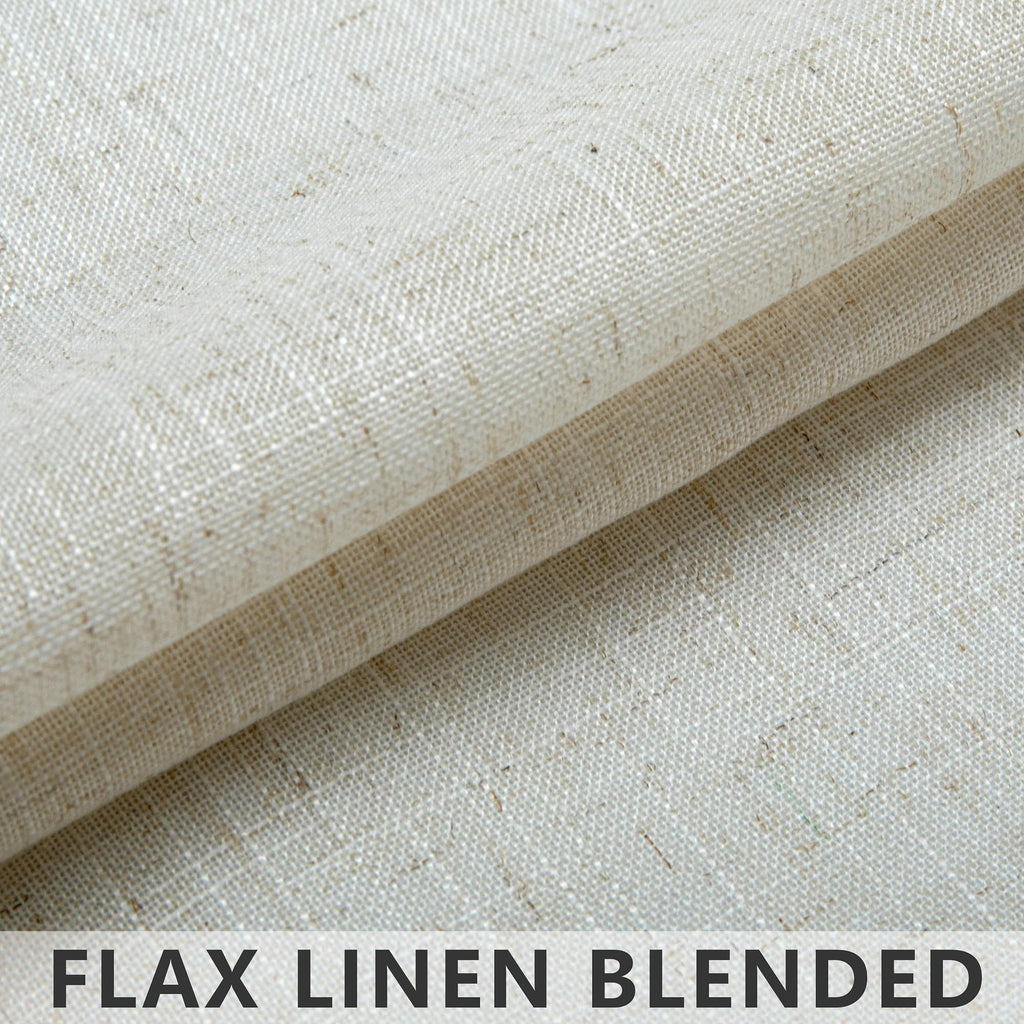 60 Inch Wide Natural Linen Curtains For Bedroom Light Reducing Sheer Large Window Curtain Panels Set Of 2 Total Width 120 X 90 Inch Long 5X7.5 Ft Length Country Farmhouse Decor Rod Pocket Cream Ivory