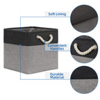 Temary 12 Inch Cube Storage Baskets 4 Pack Fabric Storage Bin For Clothes, Large Baskets With Handles, Basket For Organizing Tow